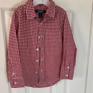 Land’s End Boys Button Down Shirt- red gingham